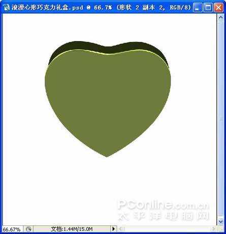 Photoshop绘制精致墨绿色的金属质感心形礼盒