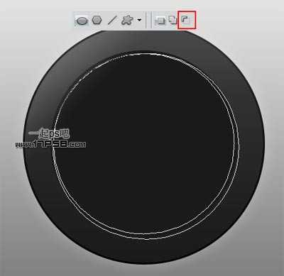 photoshop设计制作圆形高光蓝黑色质感开关按钮