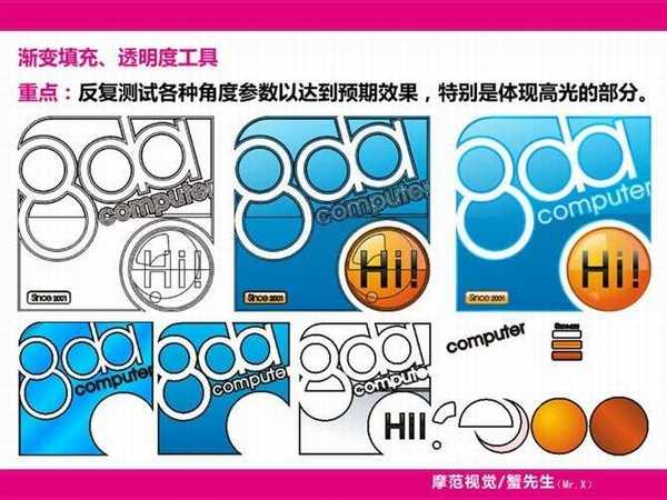 CDR制作漂亮的长寿八达电脑灯箱图标教程