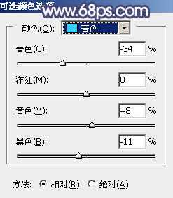 Photoshop将公园人物图片打造出清爽的蓝橙色秋季色