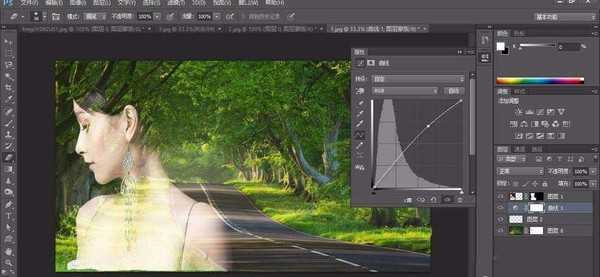 PS怎么制作一幅森林美女的双层曝光?