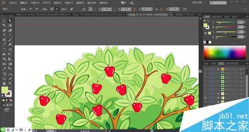 ai怎么手绘苹果树矢量图? ai设计苹果树的画法